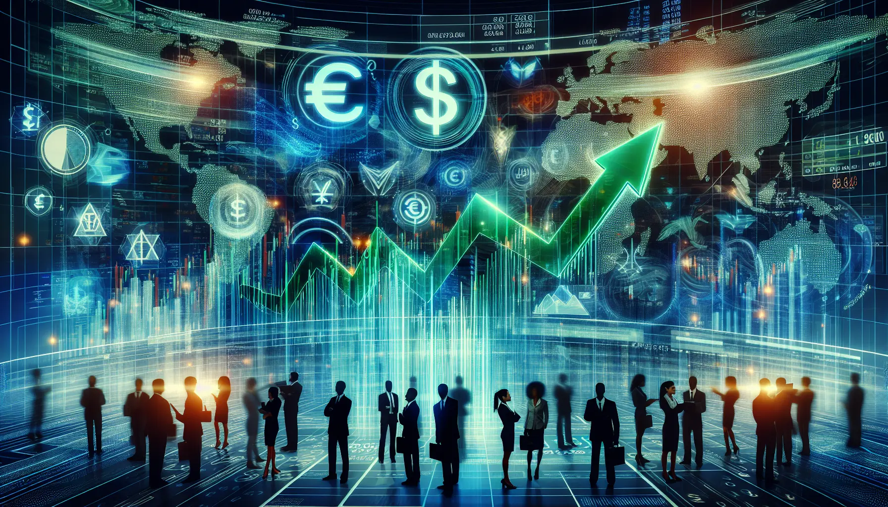 create an image of a stock market product increasing in price value